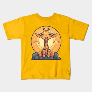 Smiling happy baby giraffe Kids T-Shirt